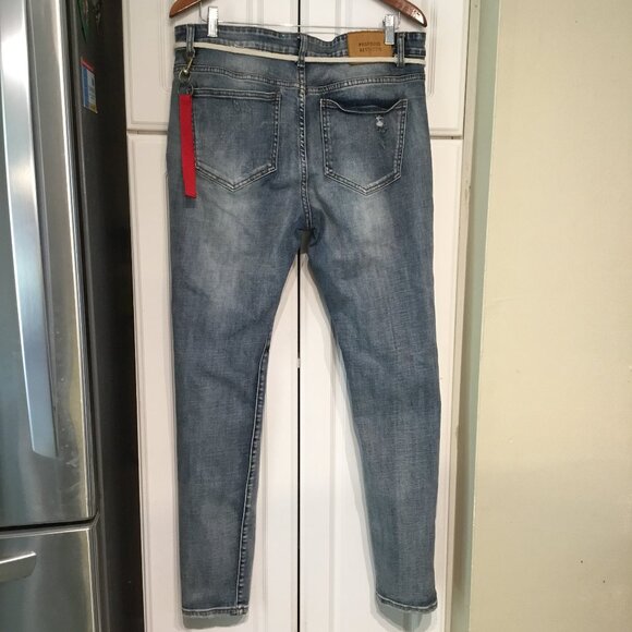 Profound Aesthetic Jeans 36W Hand Art Skinny Jeans - Picture 2 of 7